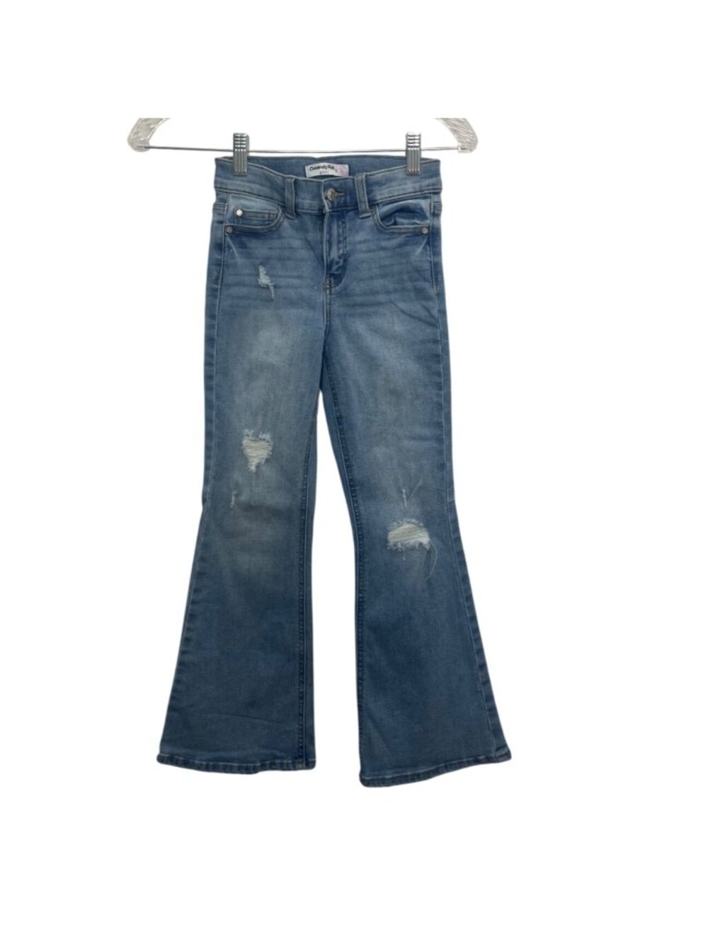 Celebrity Pink‎ Kids Distressed Flare Jeans Girls Size 8 Blue Denim